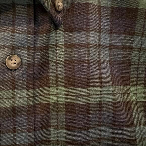 UNTUCKIT Vittorio‎ Green/Navy Plaid Flannel Button Down Shirt | Men's M Slim Fit - Picture 4 of 7